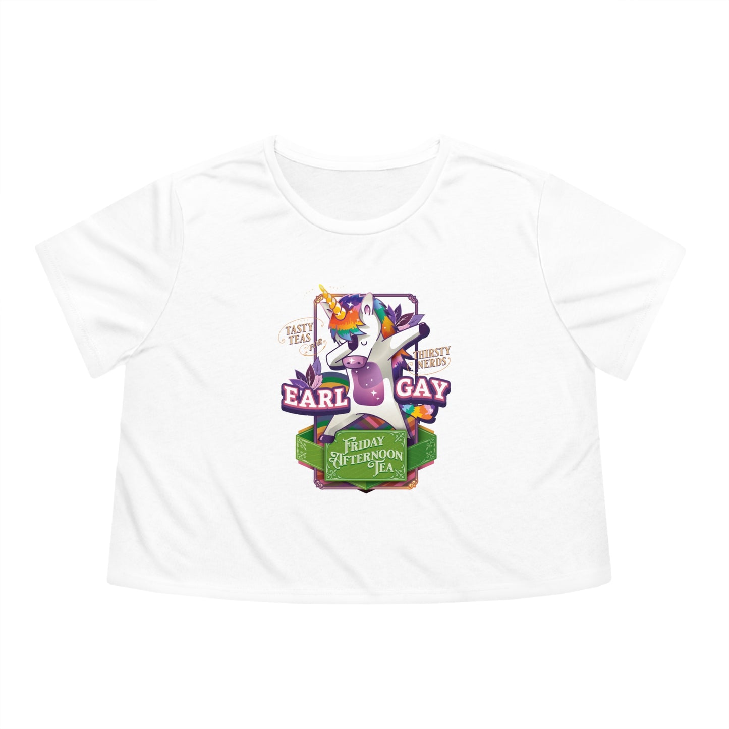 "Unity the Unicorn" Earl Gay Flowy Cropped Tee