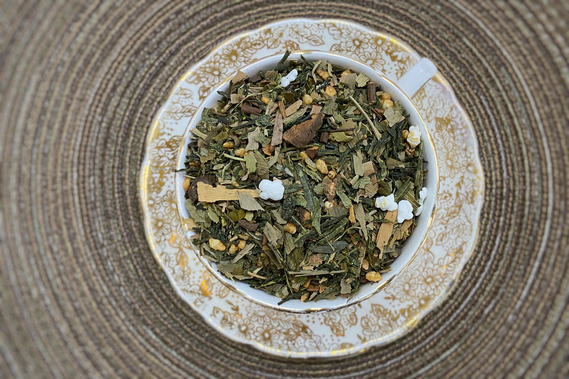 A teacup full of leaves